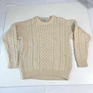 Vintage Avoca Sweater Womens Small Aran Wool Chunky Cable Knit Fisherman Ireland